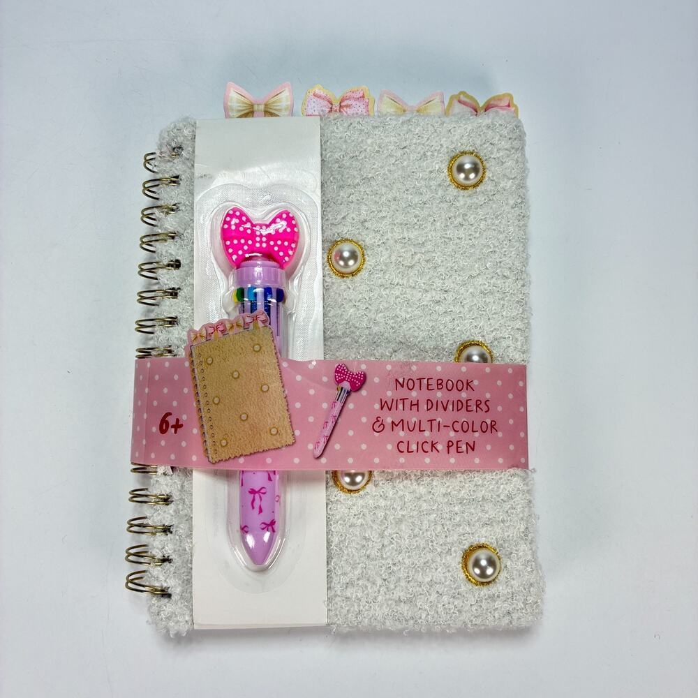 Votum Notebook With Dividers Gray Pink Multicolor Click Pen Set Writing Journal